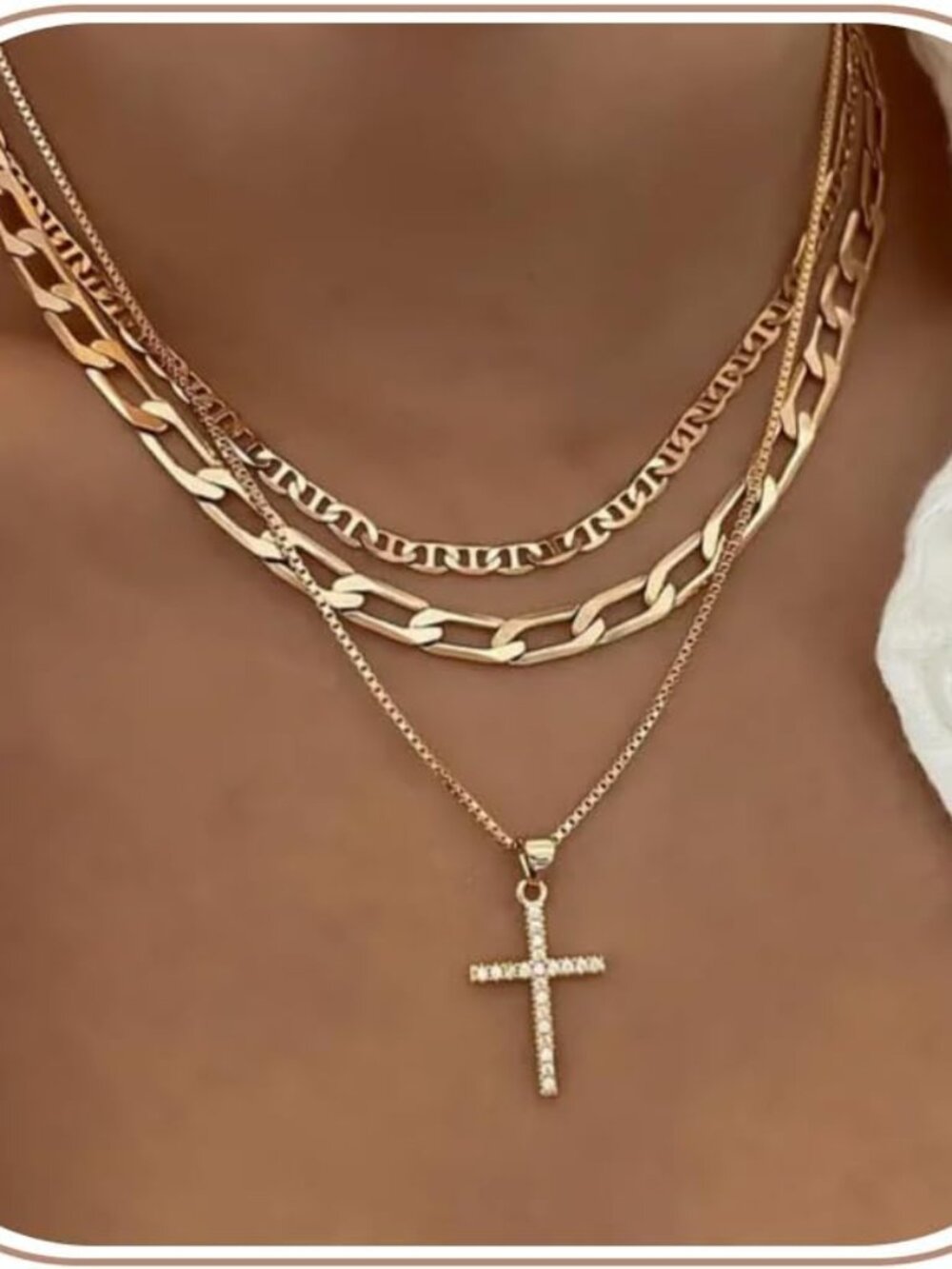 Cross Necklace for Women,Stackable Stacked Stacking Layering Layered Necklaces D